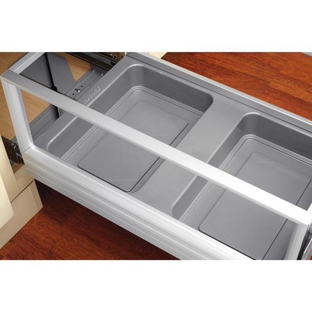 Rev-A-Shelf Rev-A-Shelf Aluminum Pull Out TrashWaste Container for Full Height Cabinet with Soft OpenClose 5149-2150DM-217